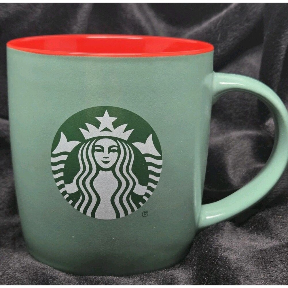 Starbucks 2025 Green Siren Logo With Red Interior Coffee Mug 11 Oz